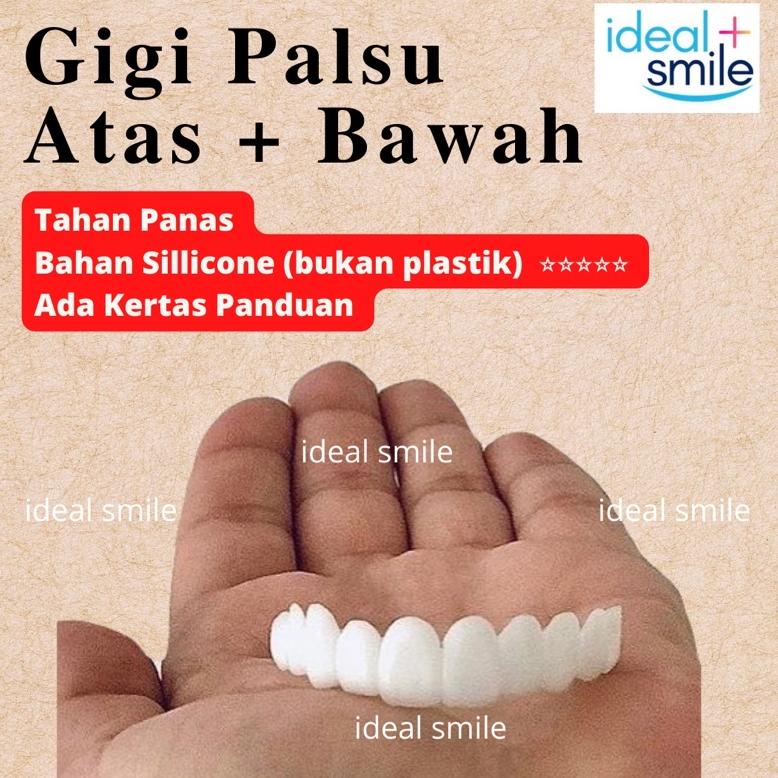 [COD SM56] IDEAL SMILE GIGI PALSU ATAS BAWAH GIGI PALSU LEPAS PASANG VENEER snap on smile Promo