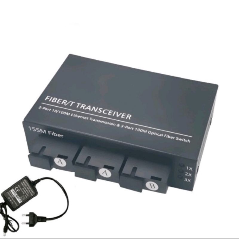 Ethernet Media Network Transceiver 3 FO SC - 2 RJ45 10/100 Mbps