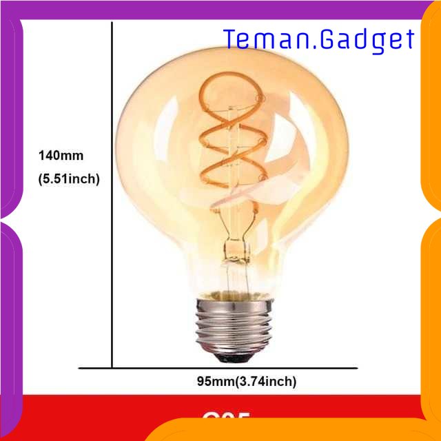 TG - LMP Grensk Lampu Pijar Filamen Bohlam Edison E27 Dimmable Warm White 4W - G95