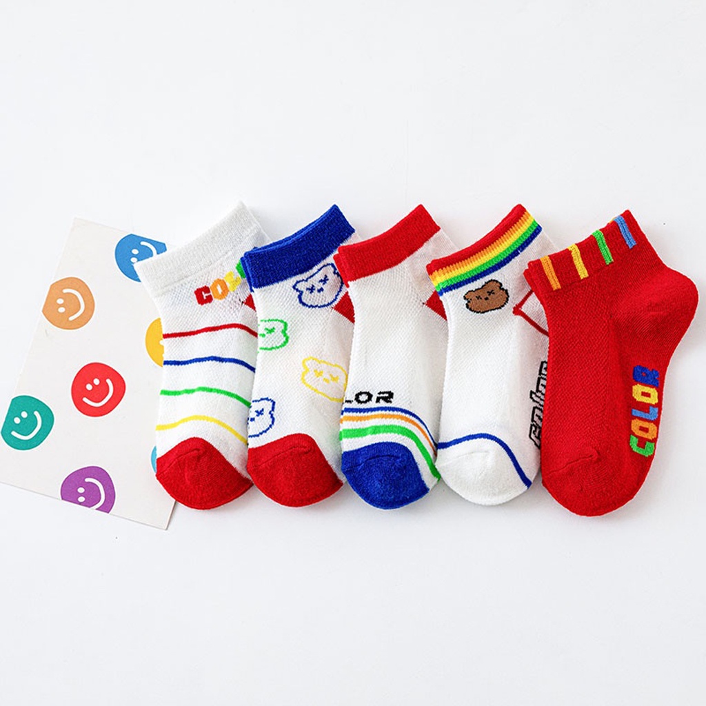 TK Kaos Kaki Anak Motif Rainbow Bear Kaus Kaki Bayi Beruang Lucu KK037