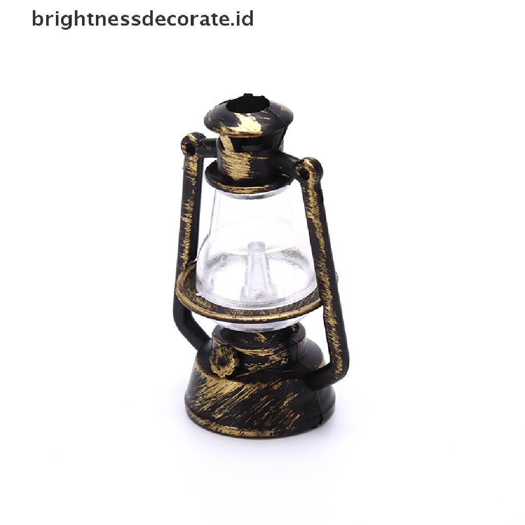 [Birth] Rumah Boneka1: 12lampu Minyak Tanah Mini Retro Hitam Rumah Boneka Dekorasi Pemandangan Hidup [ID]