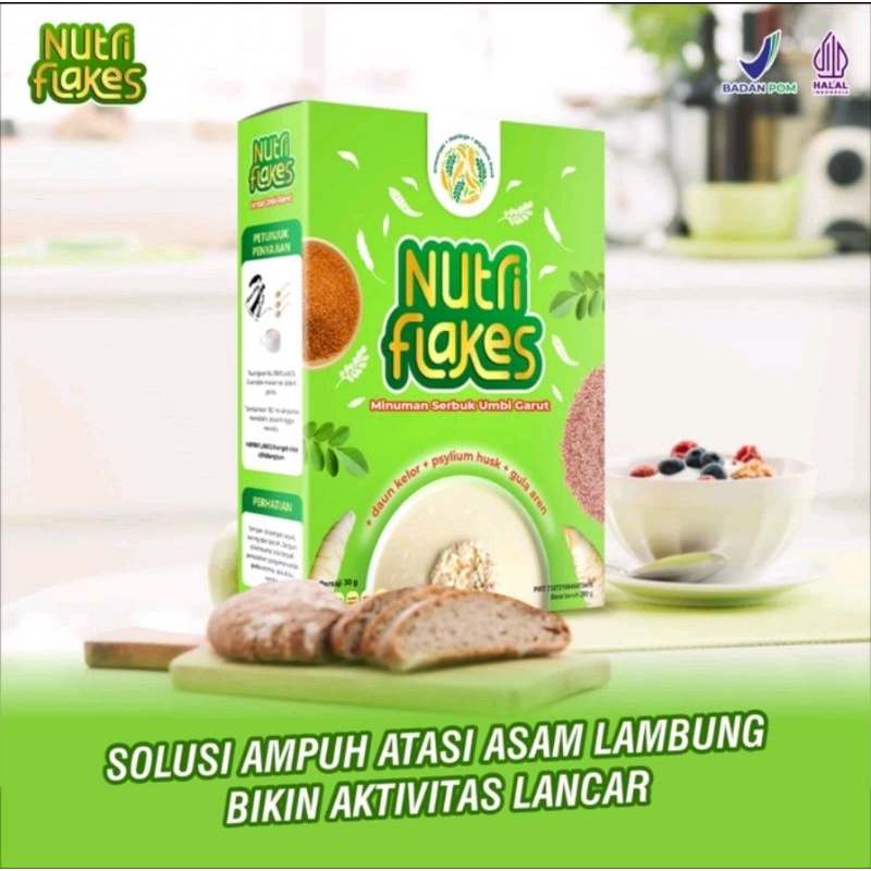 

NUTRIFLAKES SEREAL UMBI GARUT & DAUN KELOR - AMPUH ATASI GERD, MAAG