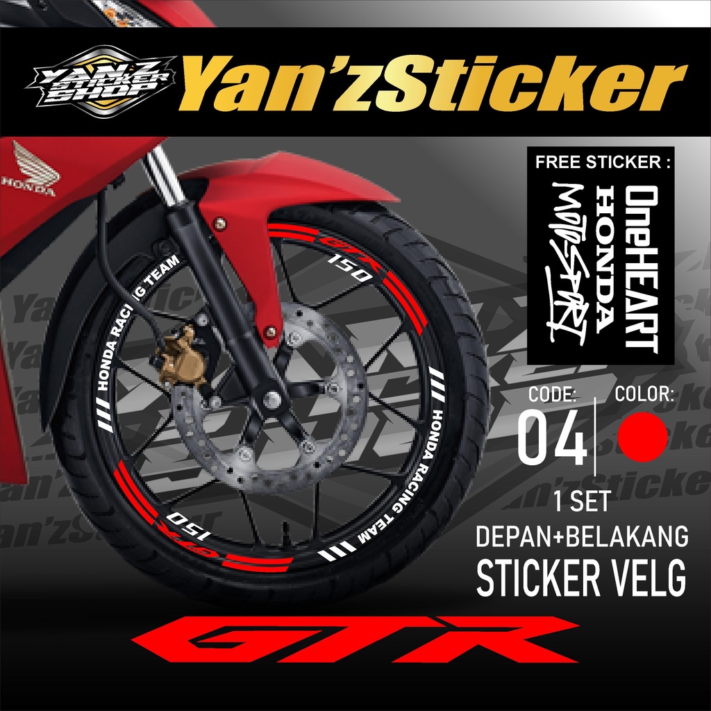 Aksesoris Stiker Cutting Sticker List Velg Motor Honda SUPRA GTR 150 Lis Pelek Velk Variasi Set Depa