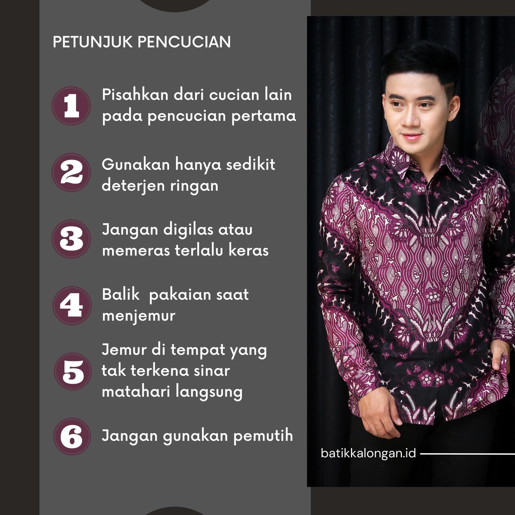 Batik Pria Lengan Pendek Premium BATIK AZMIL HRB026 motif KERATONAN Kode 002 size M L XL XXL