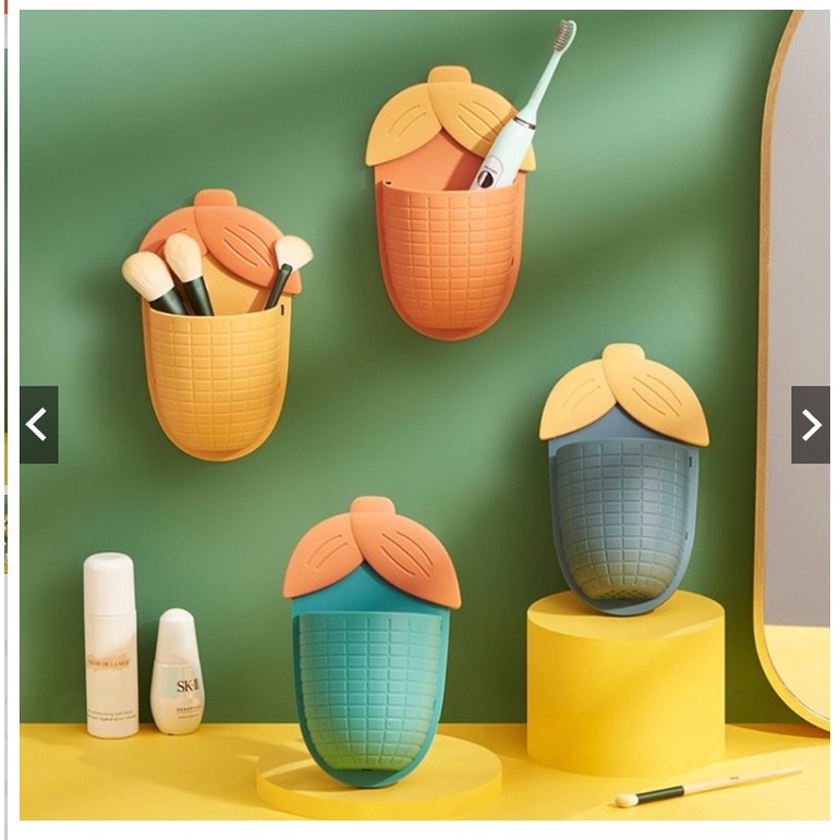 Tempat Sikat Gigi Odol Karakter Beruang / Jagung / Gantungan Tempel Dinding / Rak Gantung Kamar Mandi / Holder Sabun Wadah Serbaguna Gambar