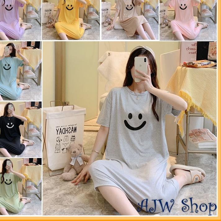 Depan1 AJW Shop Daster Lengan Pendek Wanita Kekinian | Daster Import Panjang Lengan Pendek | Daster 