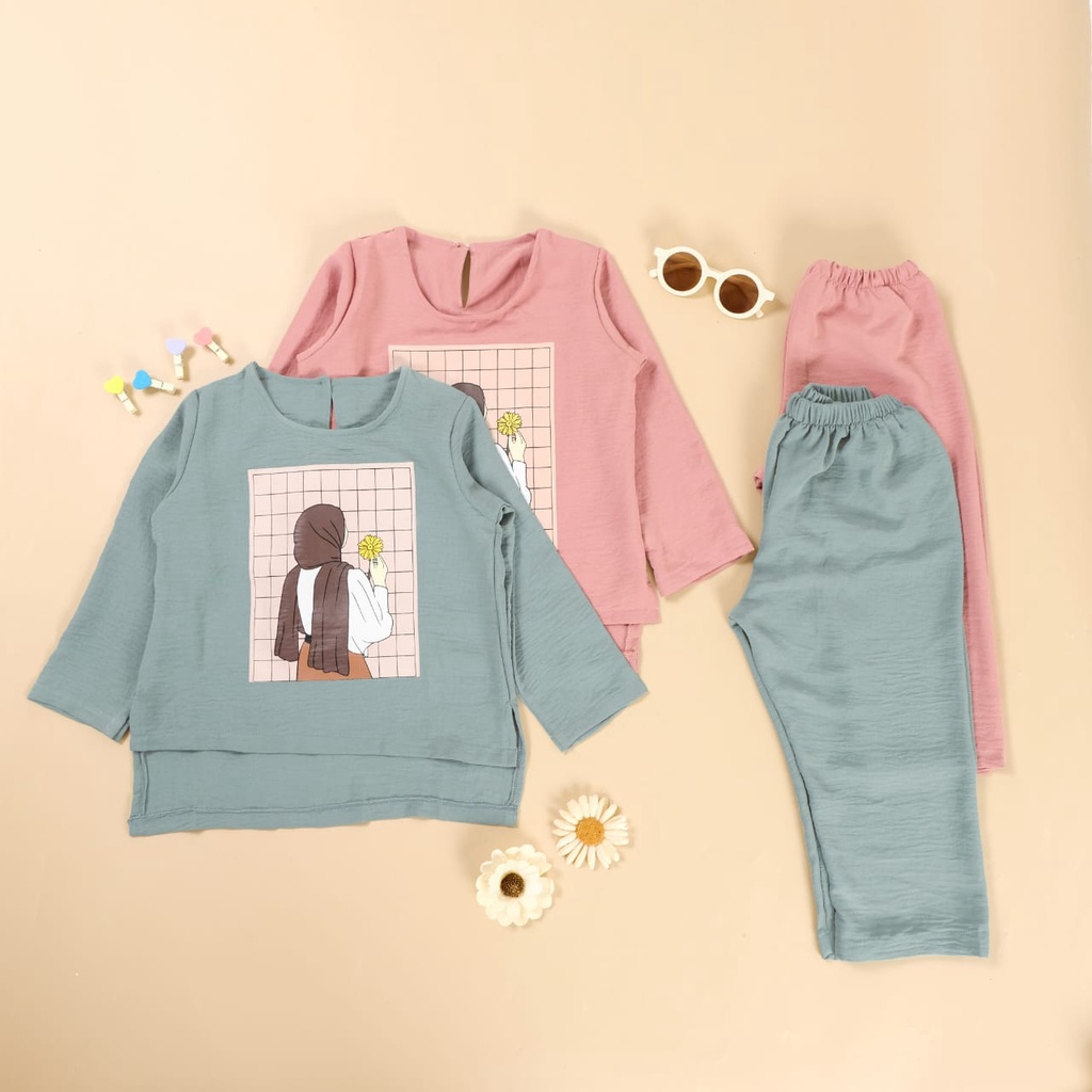 KALILA - GOLDISH Setelan Baju Anak perempuan umur 2 tahun - 8 tahun | Set Anak Cewek Bahan Katun