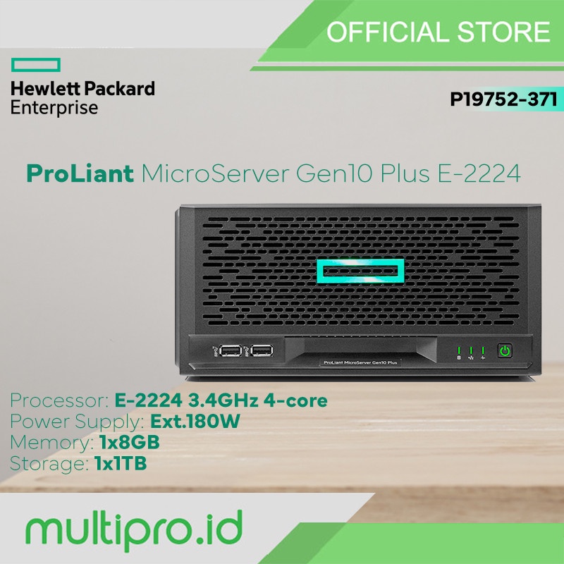 Server UNBK HPE Microserver Gen10+ Xeon E-2224 8GB 1TB SATA P19752-371