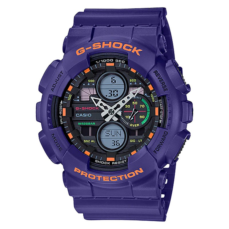 JAM TANGAN CASIO GSHOCK GA-140 DUALTIME ANALOG DIGITAL BOX FULLSET