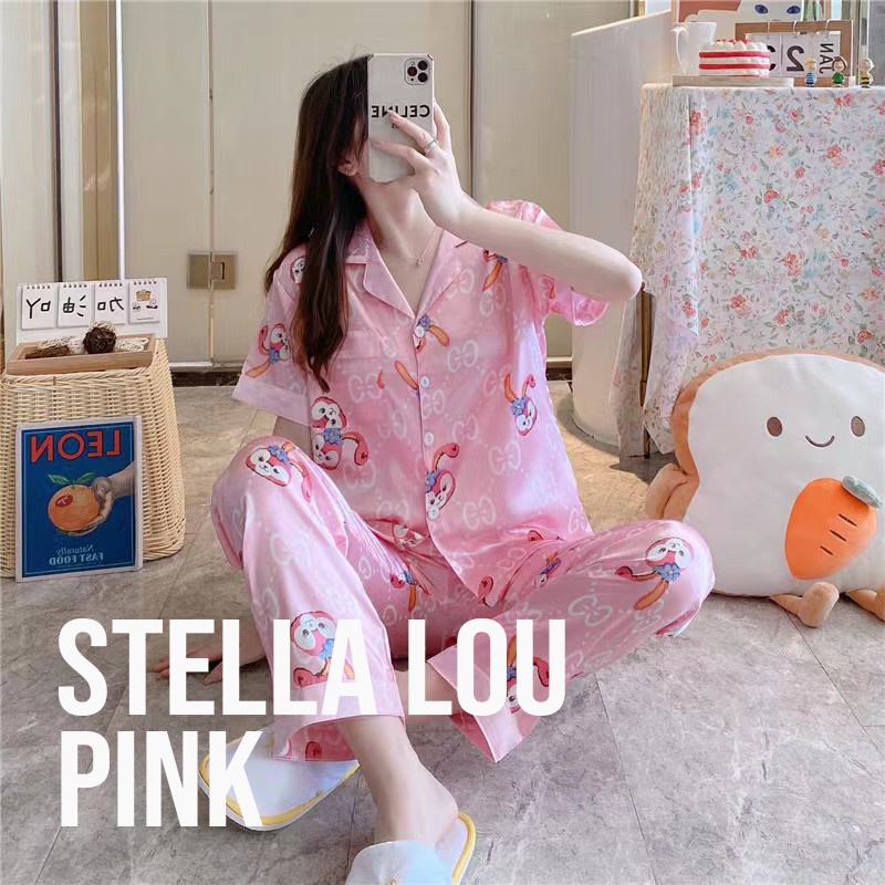 CJSW-078 TINO TINO BAJU TIDUR PIYAMA RAYON CP LENGAN PENDEK CELANA PANJANG IMPORT/PIYAMA WANITA IMPORT