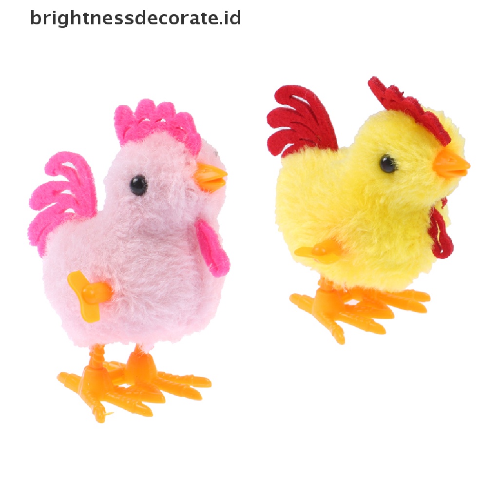 [Birth] Plush Wind Up Chicken Mainan Edukasi Anak Jarum Jam Jumping Walking Chicks Toys [ID]