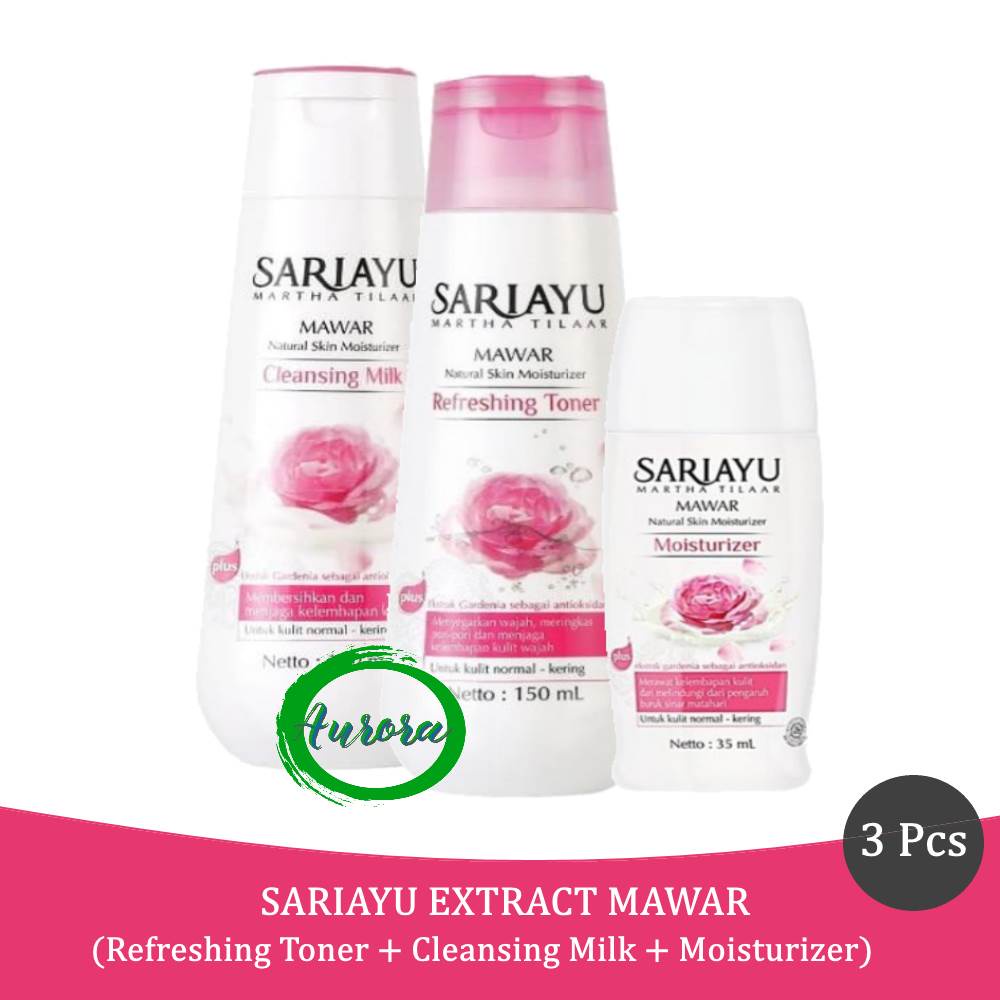 Paket Lengkap SARIAYU Aromatic Mawar (Pembersih + Penyegar+ Pelembab) - 3 pcs