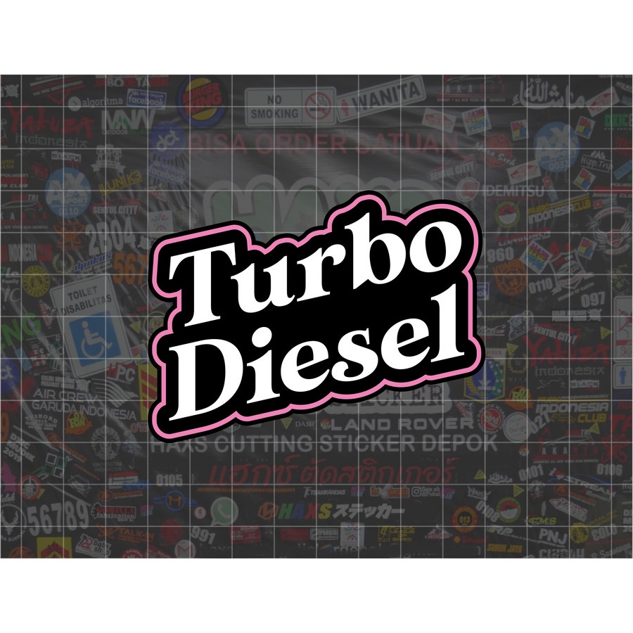 Cutting Sticker Turbo Diesel Ukuran 8 Cm Untuk Motor Mobil