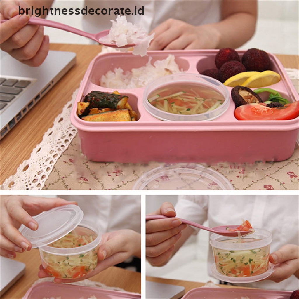 [Birth] New Kotak Makan Bento Microwave+Sendok Peralatan Piknik Food Container Storage Box [ID]