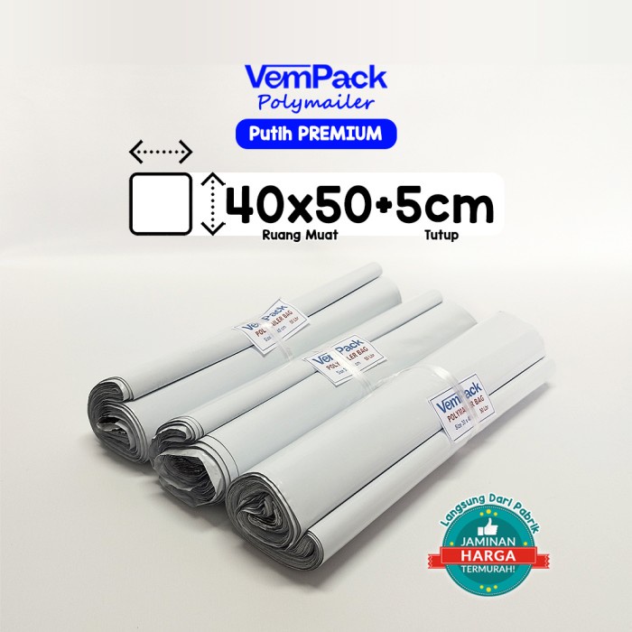 

Plastik Polymailer Premium Tebal 40X50 (Packing Online Shop - Putih)