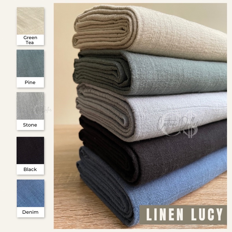 KAIN LINEN LUCY SLUB CREPE CRINKLE COTTON RAYON PREMIUM GRADE A ECERAN YARD / ROLL