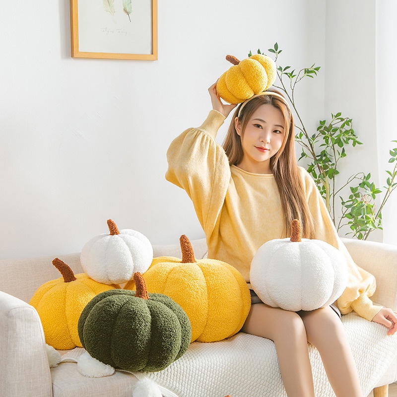 Fun Pumpkin Plush Pillow Untuk Menghias Dan Gifting Handcrafted Untuk Daya Tahan Ekstra