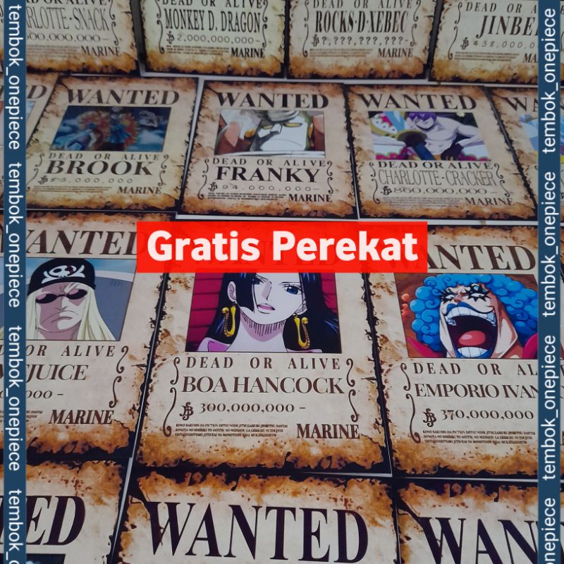 Poster bounty poster anime one piece legend wanted A4 TERMURAH