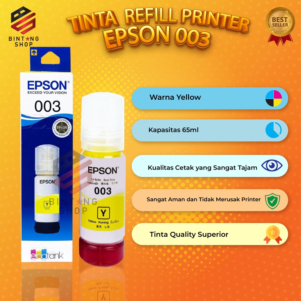 1 SET 4 PCS Tinta Epson 003 Premium Tipe Printer L1110 L3101 L3110 L3150 L5190 L3100