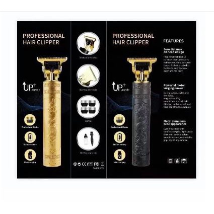 FREE Sisir SASAK + OIL !! SUPER TAJAM Alat Cukur Rambut Elektrik, Cukur Jenggot,Hair Clipper Trimmer, USB Rechargeable Razor,Penata Untuk Pria Portable mini Bentuk Naga EMAS GOLD HITAM