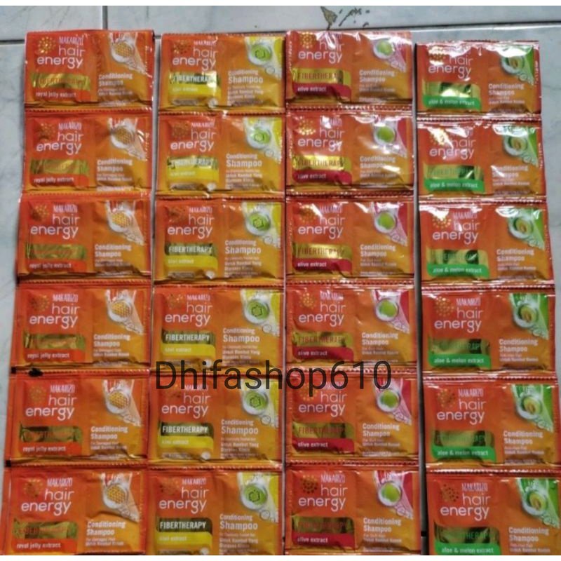 Makarizo Hair Energy Shampoo 1 Renceng 12 Sachet All Variant.