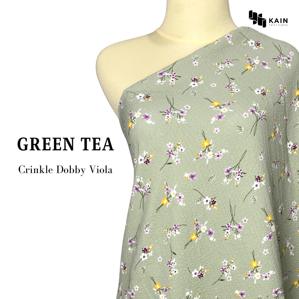 0,5 meter Bahan Kain Crinkle Dobby Viola