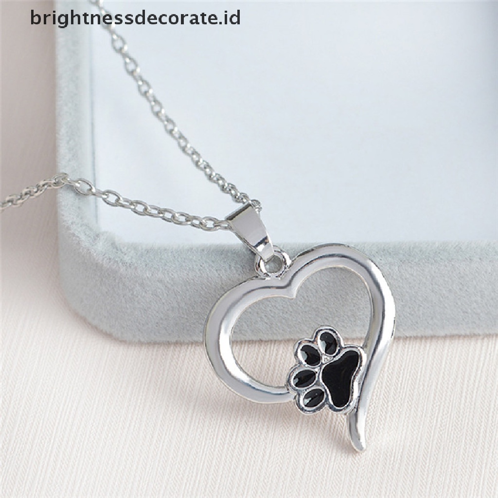 [Birth] Elegan Berongga Pet Paw Print Kalung Hewan Lucu Anjing Kucing Liontin Kalung Perhiasan Hadiah [ID]