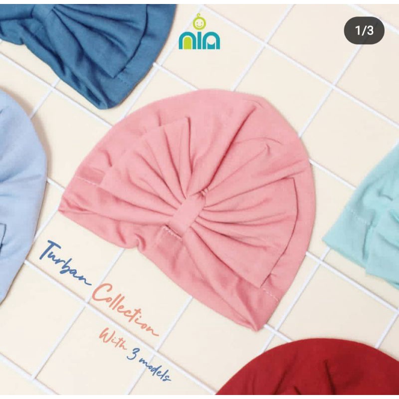 Jilbab Turban Bayi Warna Polos Pastel VINATA