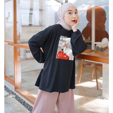 BLOUSE OVERSIZE LENGAN PANJANG KARET LD 130CM DTF HIJAB RED