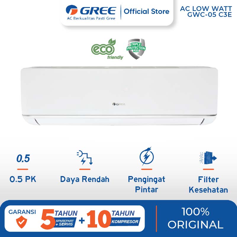 GREE AC 1/2 PK LOW WATT 0,5PK GWC-05C3E 05C3E 330 Watt 0.5 PK GWC05C3E