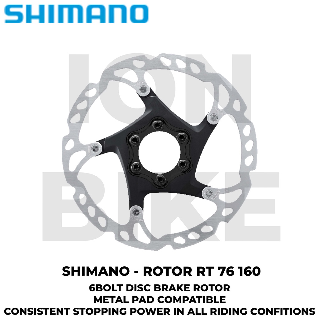Rotor Shimano RT-76 Deore XT 6 bolt ukuran 203 / 8" inch rasa ice tech murah termurah ion bike jogja
