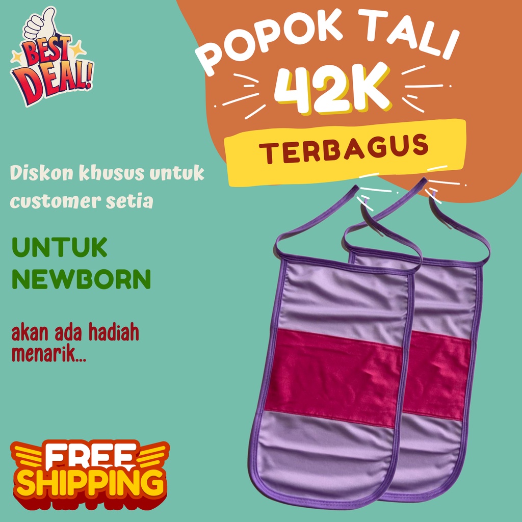 Popok Kain Tali Bayi 1/2 Lusin Lampin Polos