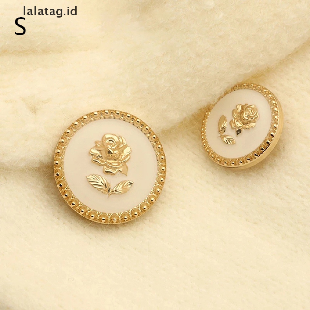 [lalatag] 6pcs Kancing Bunga Rose Metal Untuk Wanita Dress Coat Suit Cardigan Kancing Jahit [ID]