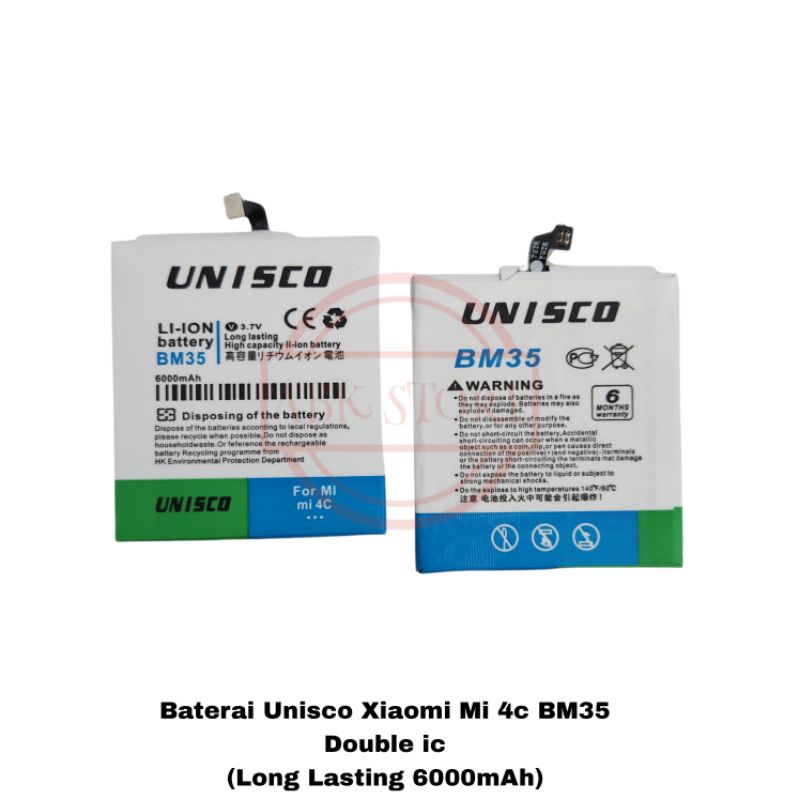 BATERAI BATTERY UNISCO XIAOMI MI 4C BM35 DOUBLE POWER