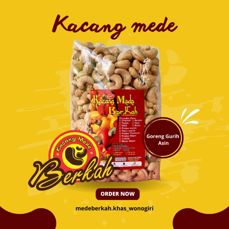 

Kacang mede super Goreng asin bawang utuh PREMIUM