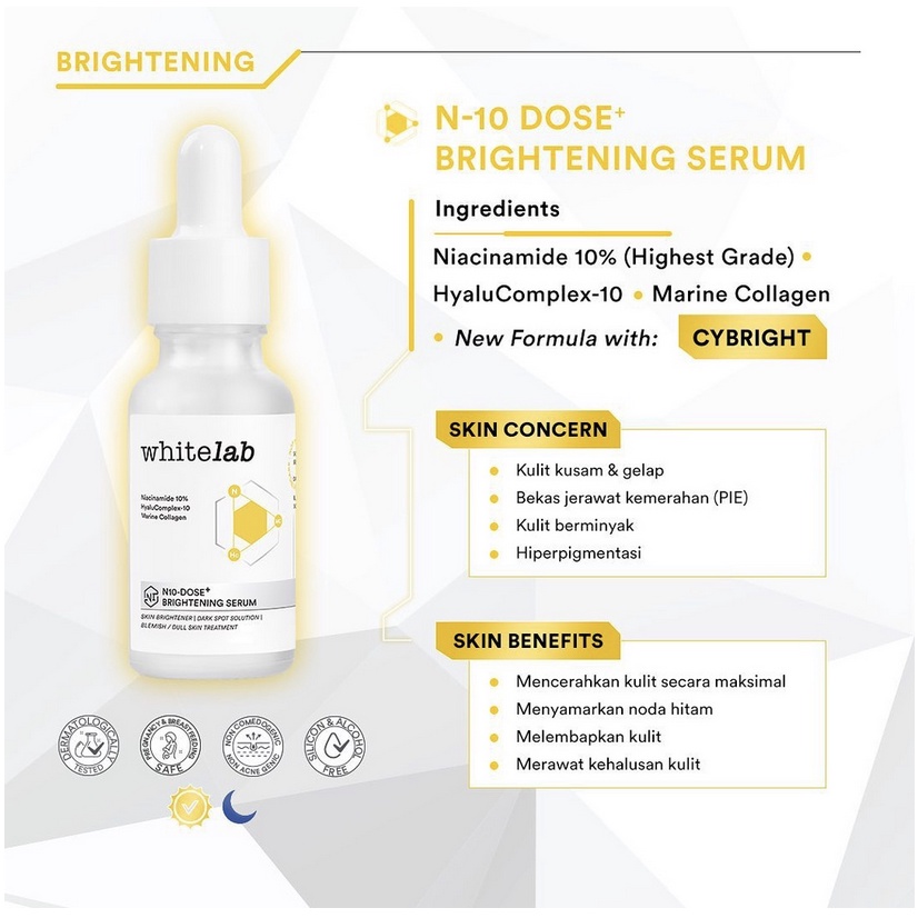 WHITELAB N10-Dose+ Brightening Serum Niacinamide 10% (20ml)