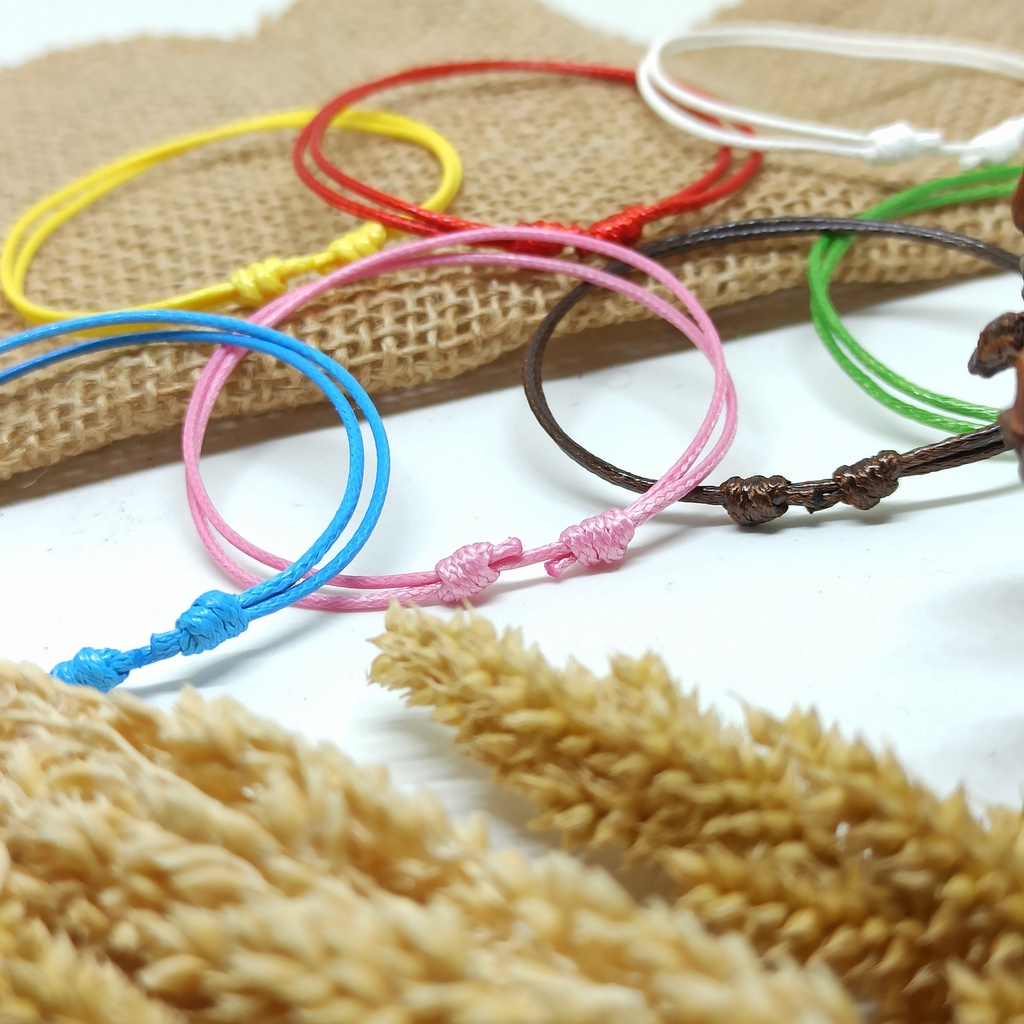 1mm Gelang Tali Polos - Sliding Knot / Gelang Couple Murah