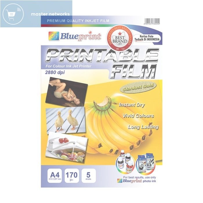 

Blueprint Stardust Gold Printable Film A4 isi 5 Lembar