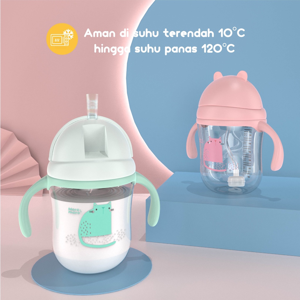 Botol Minum Sedotan Anak Straw Cup  Moro Moro Tritan Sippy Cup 220ml MSC-2241