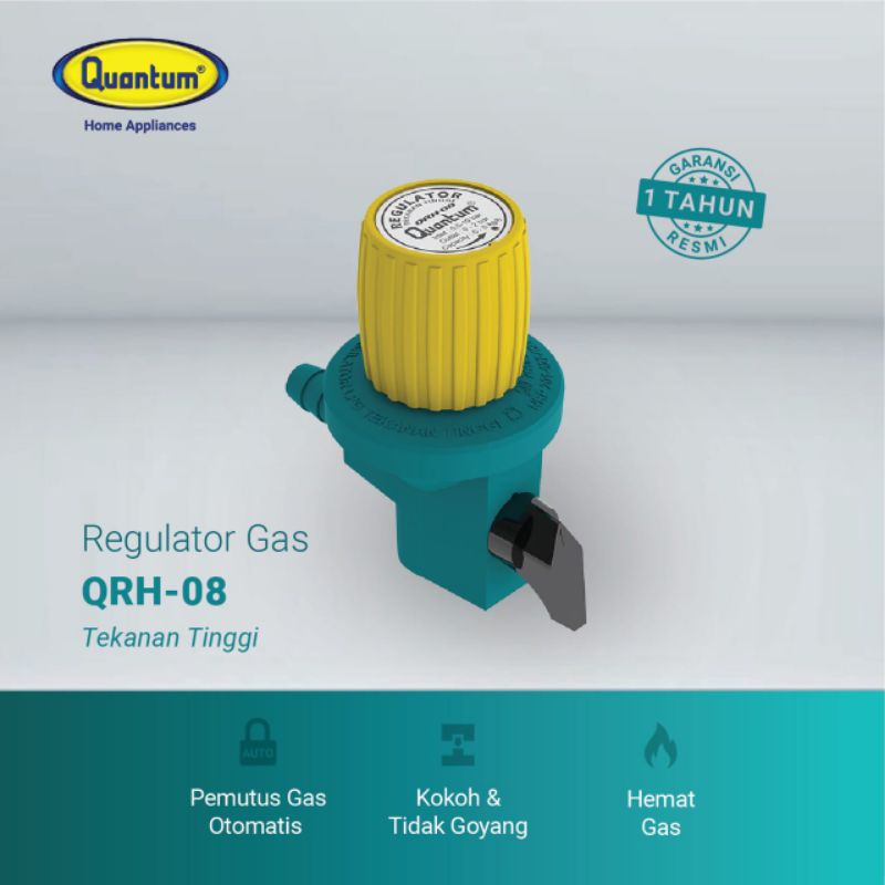 Regulator kompor gas tekanan tinggi Quantum QRH 08/ Regulator Quantum/ Quantum QRH08