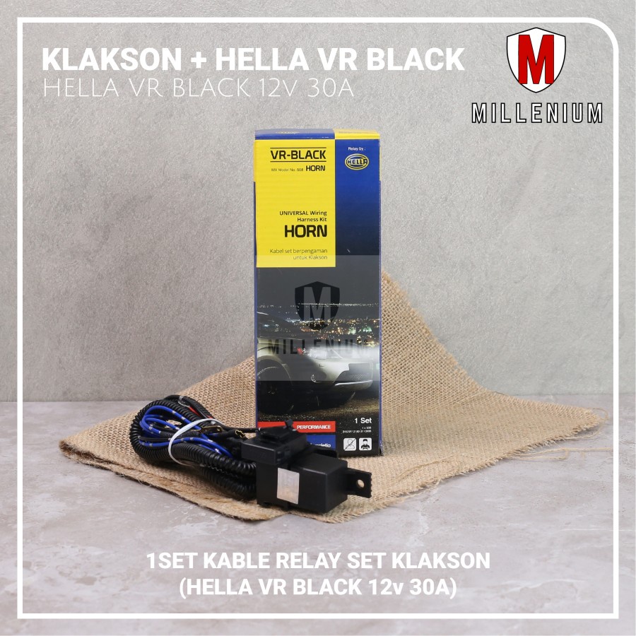 KABEL RELAY KLAKSON MOBIL MOTOR HELLA VR-BLACK UNIVERSAL HORN 12V ORIGINAL