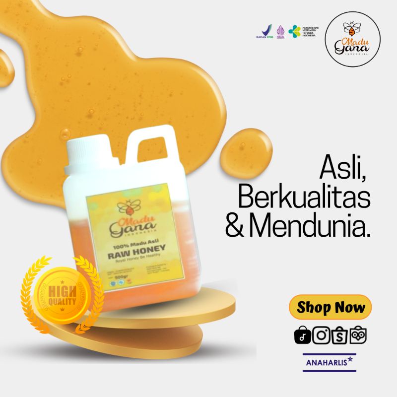 

Madu Gana 500 gram - Raw Honey 100% Madu Asli Murni