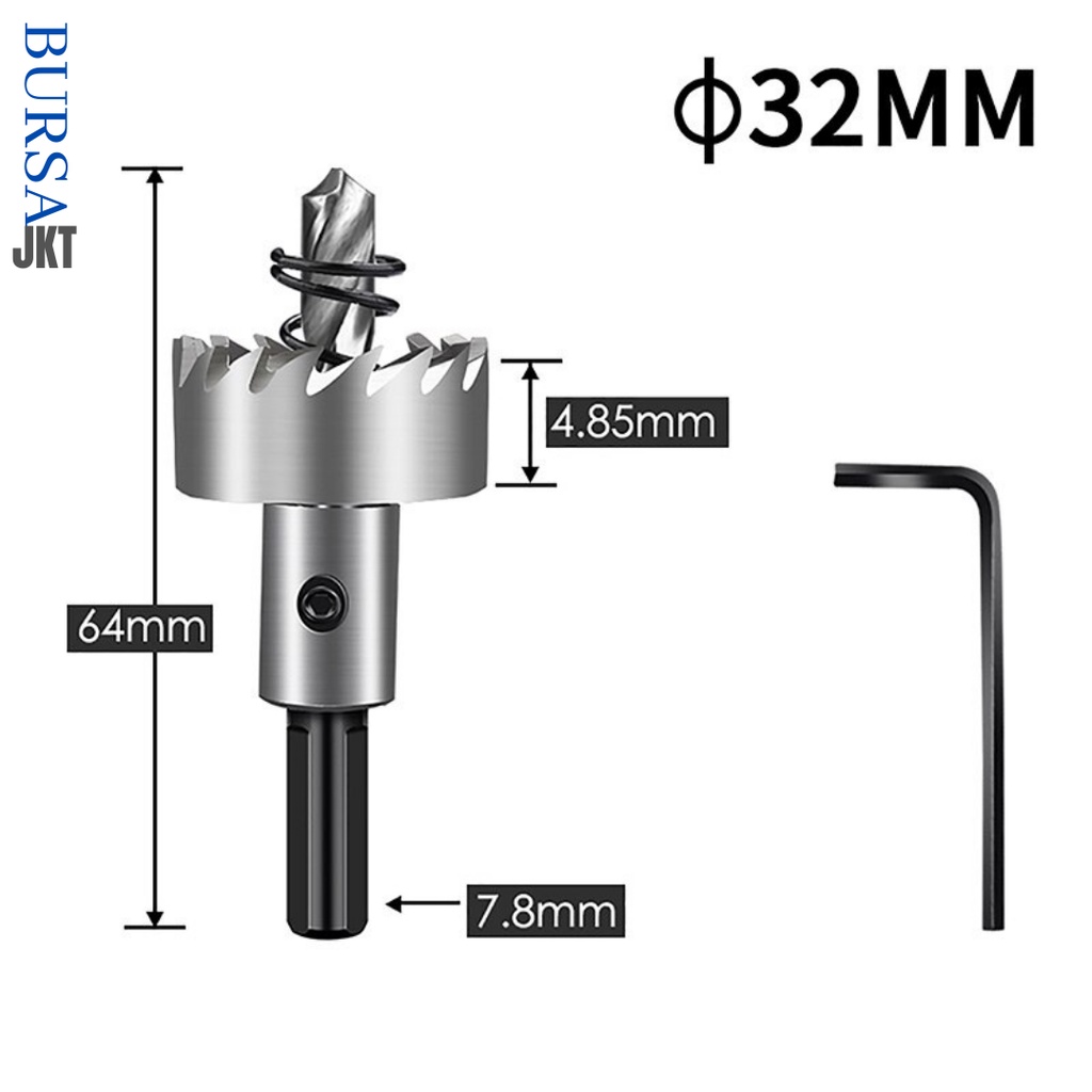 MATA BOR HOLE SAW STAINLESS STEEL PELUBANG BESI PLATE METAL DRILLING LOGAM 32 MM