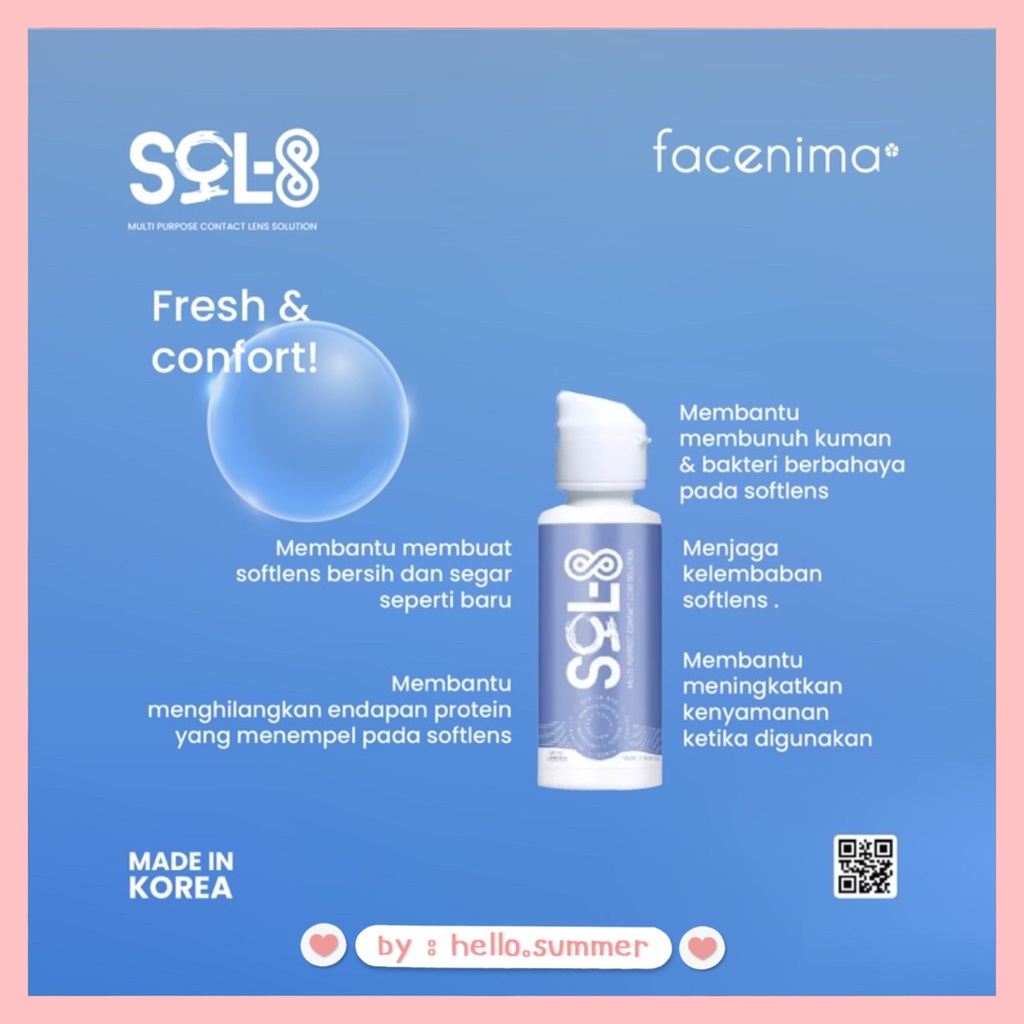 X2 NICE LOOK SOL 8 Cairan Air Softlens Multi Purpose Contact Lens Solution 60ml 150ml