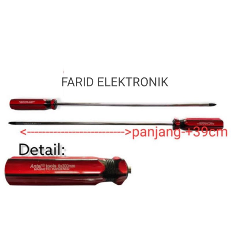 Obeng plus obeng kembang panjang 35cm antel