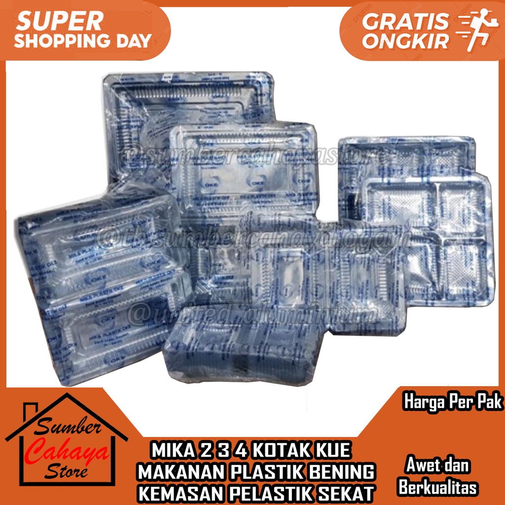 PLASTIK MIKA KUE  PELASTIK KEMASAN BENING TRANSPARAN AGAR PUDDING 2 3 4  TERANSPARAN BOX KOTAK MAKAN