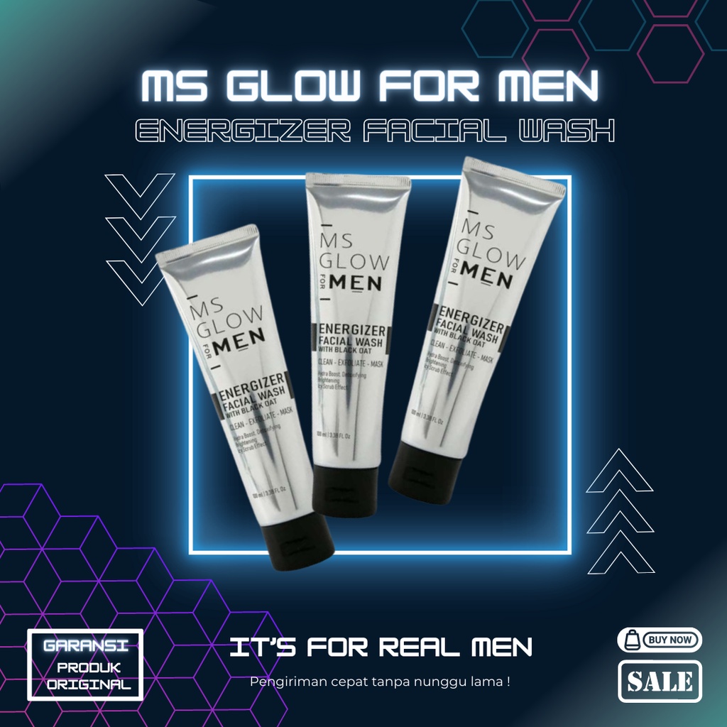 MS GLOW FOR MEN FACIAL WASH-MS GLOW MEN-MS GLOW ORIGINAL-MS GLOW FOR MEN BPOM-PEMBERSIH WAJAH PRIA-P