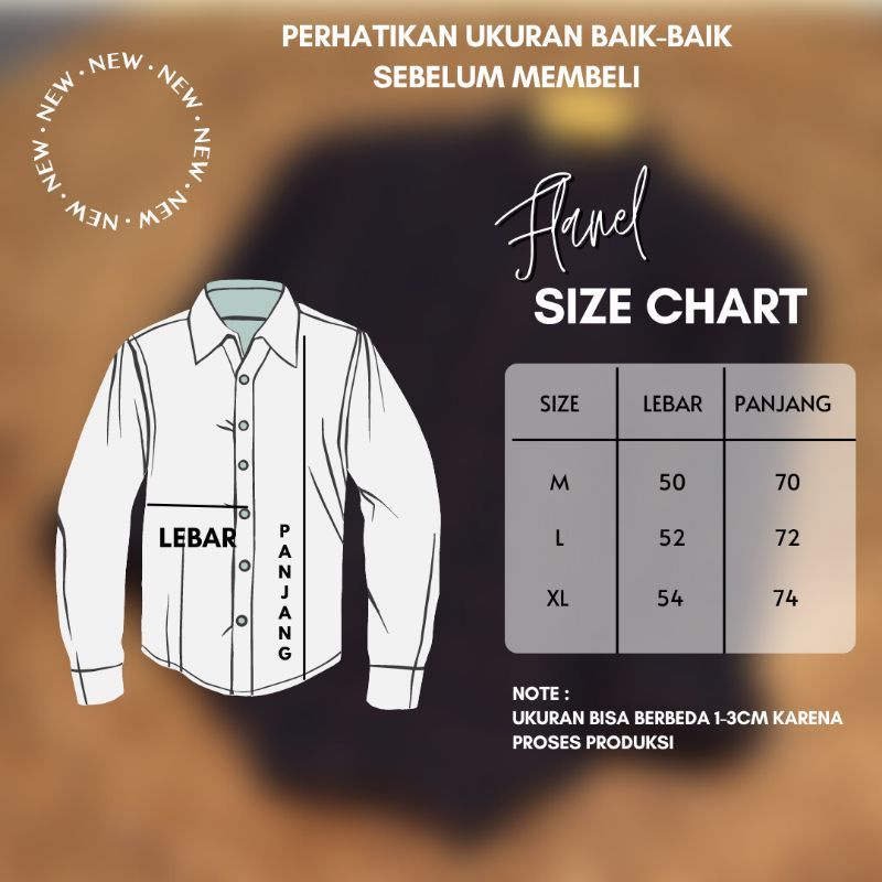 Kemeja Flanel Lengan Panjang Pria Wanita Ukuran M L XL Bahan Tebal Premium Motif Kotak