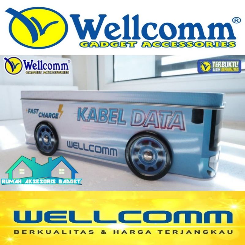 Kabel data WELLCOMM Type-C Tipe C Bis mobil fast charging 3A welcome termurah