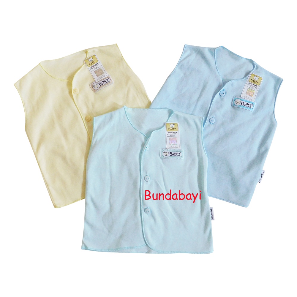 Baju Bayi Kutung Neci Salur Merk Fluffy ( Isi 3 Pcs) BKAN SLF